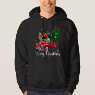 Merry Christmas German Shepherd Santa Light Red Tr Hoodie