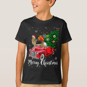 Merry Christmas German Shepherd Santa Light Red Tr T-Shirt
