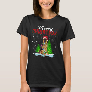 Merry Christmas German Shepherd Tree Lights Dog T-Shirt
