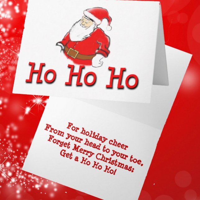 Merry Christmas Get a Ho Ho Ho Funny Holiday Card (Funny Santa Merry Christmas Get a Ho Ho Ho)