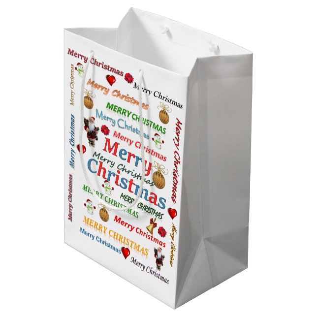 Merry Christmas Gift Bags (Back Angled)