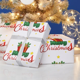 Merry Christmas Gift Box Wrapping Paper