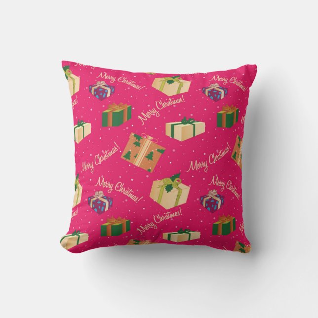 Merry Christmas Gift Boxes Cushion (Front)
