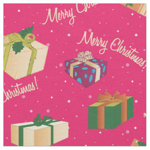 Merry Christmas Gift Boxes Fabric