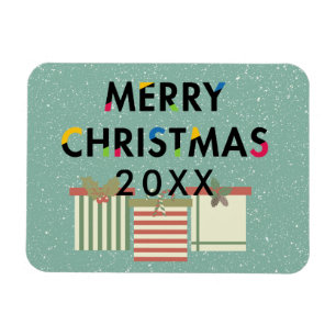 Merry Christmas Gift Boxes Flexible Kitchen Magnet