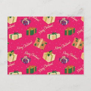 Merry Christmas Gift Boxes Postcard