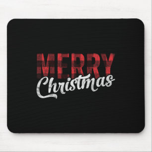 Merry Christmas Gift Family Xmas Red Buffalo Plaid Mouse Pad