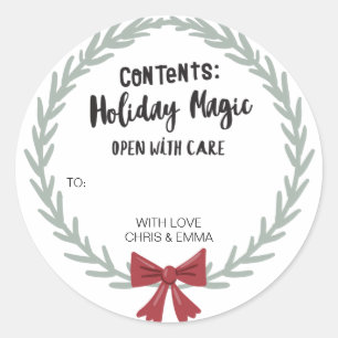 Merry Christmas Gift Label Personalised with Names