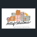 Merry Christmas Gift Label Personalized with Names<br><div class="desc">Personalized Christmas Label Stickers – Add a Festive Touch!

Make every gift extra special with personalized Christmas label stickers,  designed to add a unique and festive flair to your holiday packages.</div>