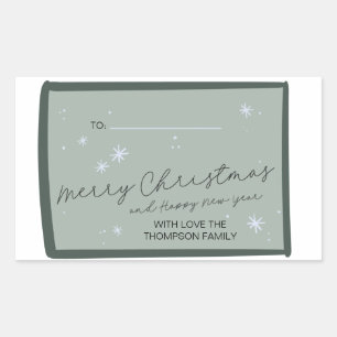 Merry Christmas Gift Label Personalized with Names