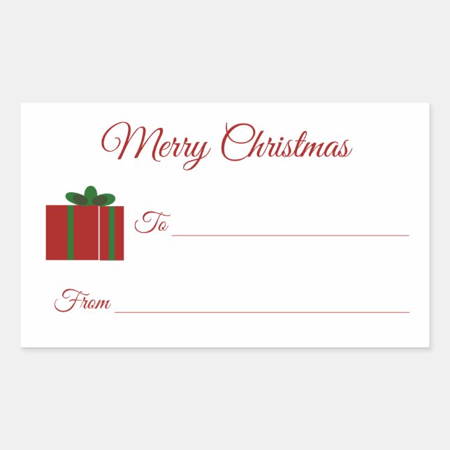 Merry Christmas Gift Present Label (Front)