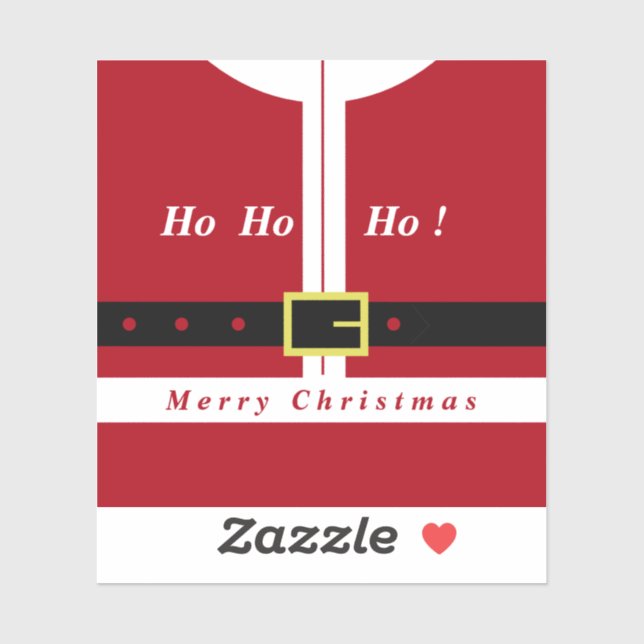 Merry Christmas Gift Sticker Funny Santa Design (Sheet)