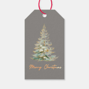 Merry Christmas Gift Tag   Elegant Christmas Tree
