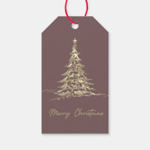 Merry Christmas Gift Tag Elegant Christmas Tree