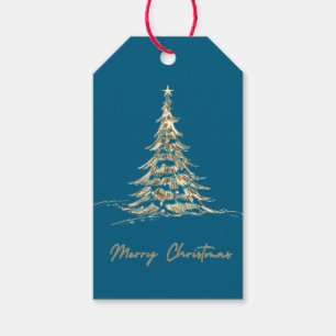 Merry Christmas Gift Tag Elegant Christmas Tree