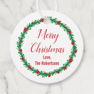 Merry Christmas Gift Tag, Holiday Gift Wrapping Favour Tags