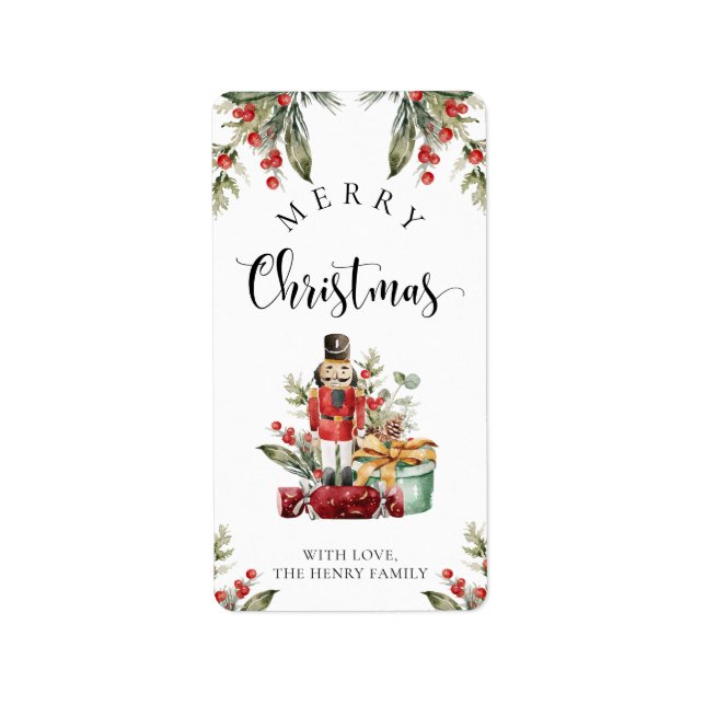 Merry Christmas Gift Tag Sticker (Front)