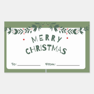 Merry Christmas Gift Tag Sticker