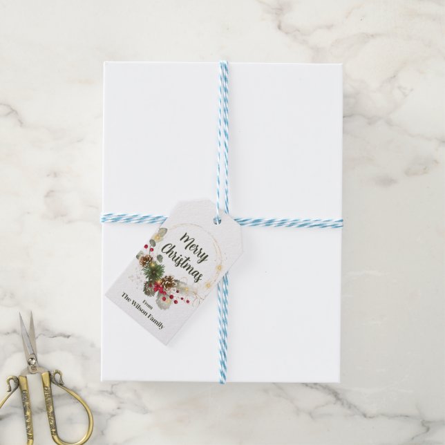 Merry Christmas gift tags (With Twine)
