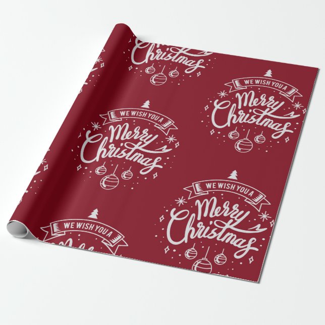  Merry Christmas Gift Wrapping  Paper (Unrolled)