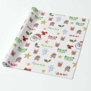 merry christmas gift wrapping paper