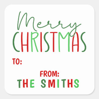 Merry Christmas Gift Wrapping Stickers