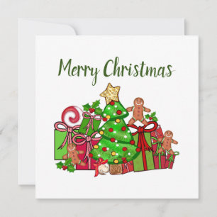 Merry Christmas Gifts Around The Tree Card