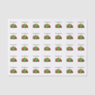 Merry Christmas Gifts Around The Tree Tissue Paper