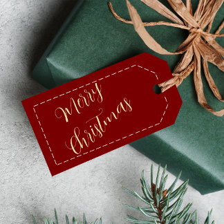 Merry Christmas Gifts Custom Name Minimalist Gift Tags