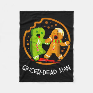 Merry Christmas Ginger-dead Man Cookie Zombie Xmas Fleece Blanket
