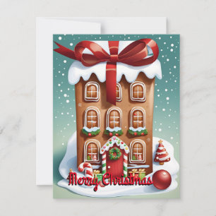 merry christmas ginger house  holiday card