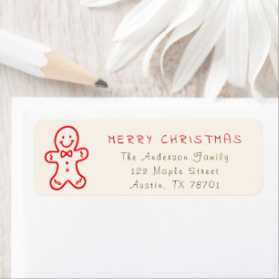 Merry Christmas Gingerbread Address Label
