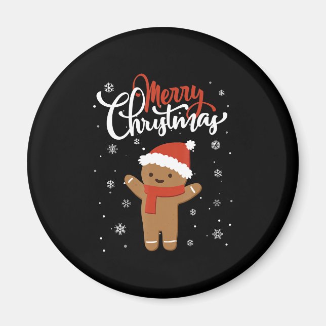 Merry christmas gingerbread | christmas cookie magnet (Front)