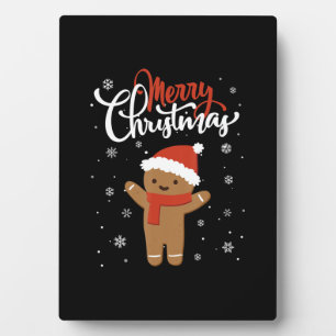 Merry christmas gingerbread christmas cookie plaque