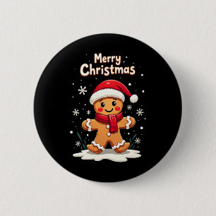 Merry Christmas Gingerbread Cookie Baking Girls Fu 6 Cm Round Badge