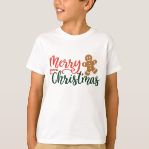 Merry Christmas Gingerbread Cookie Boys Shirt 