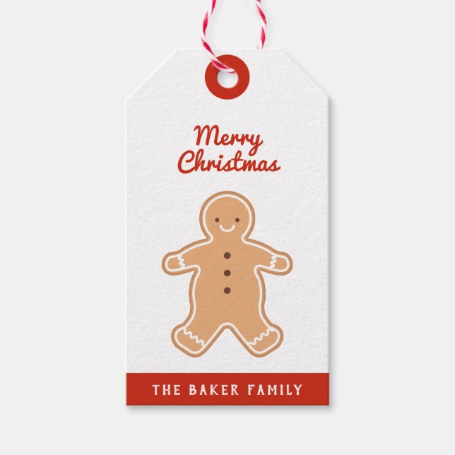 Merry Christmas | Gingerbread Cookie Gift Tags (Front)