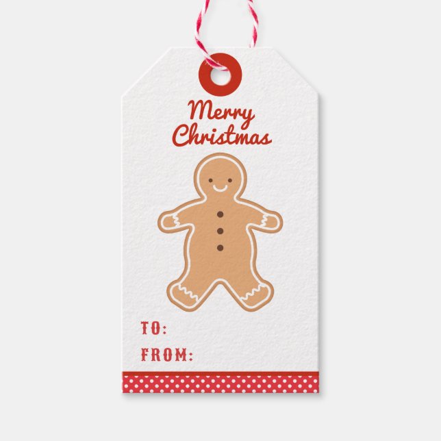 Merry Christmas | Gingerbread Cookie Gift Tags (Front)
