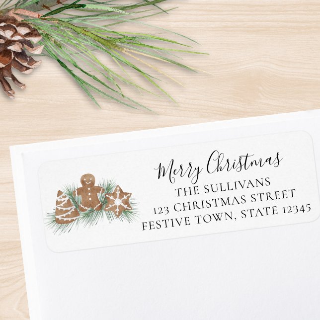 Merry Christmas Gingerbread Cookies Return Address (Creator Uploaded)