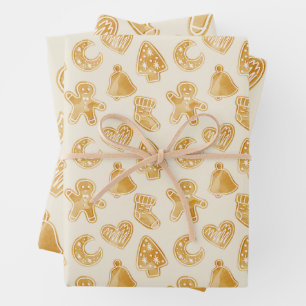 Merry Christmas Gingerbread Cookies Wrapping Paper Sheet
