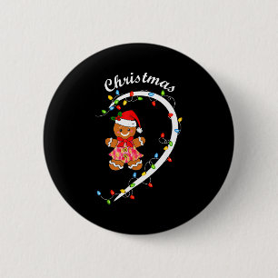 Merry Christmas Gingerbread Couple Christmas Pajam 6 Cm Round Badge