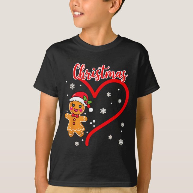 Merry Christmas Gingerbread Couple Christmas  T-Shirt (Front)