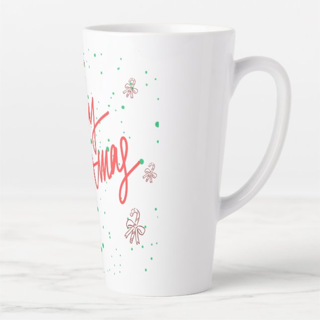 Merry Christmas Gingerbread Design.  Latte Mug (Right)