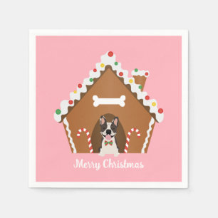 Merry Christmas Gingerbread Dog House Napkin
