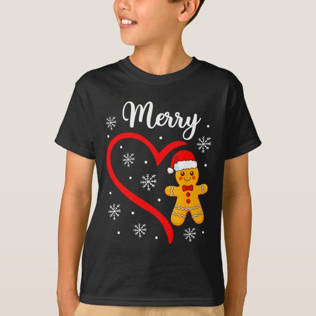 Merry Christmas Gingerbread Family Couples Xmas Pa T-Shirt (Front)