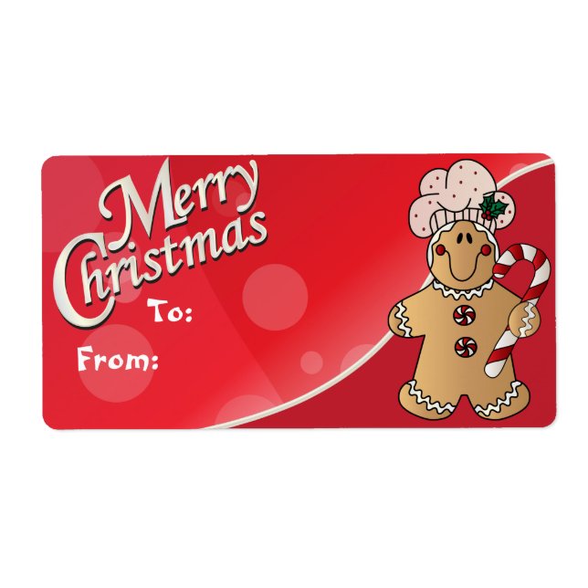 Merry Christmas Gingerbread Gift Tags (Front)