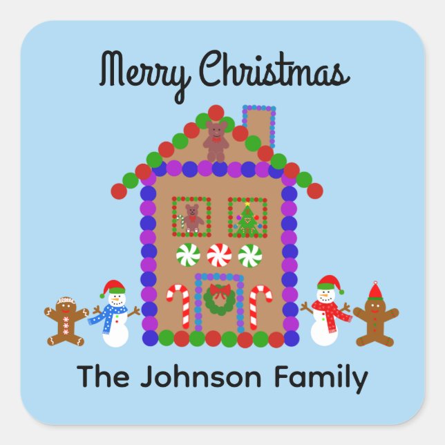 Merry Christmas Gingerbread House #1 Stickers (Front)