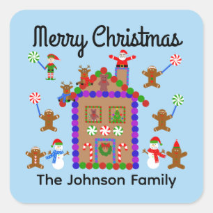 Merry Christmas Gingerbread House #2 Stickers