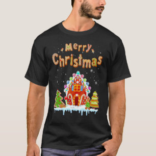 Merry Christmas Gingerbread House Baking Candy Can T-Shirt