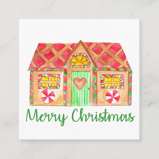 Merry Christmas Gingerbread house Enclosure Card (Front)